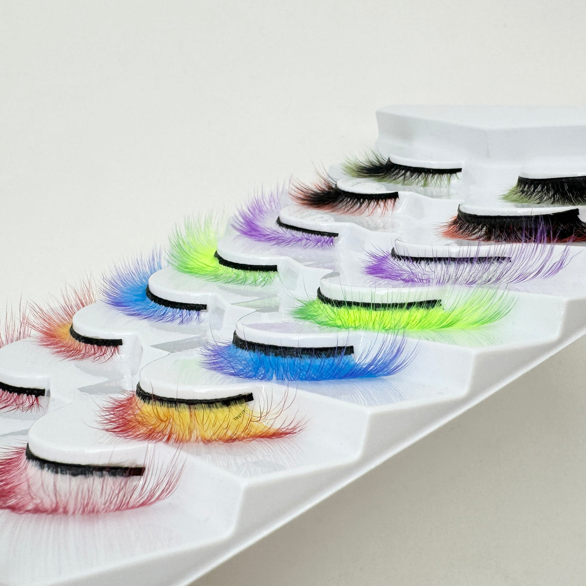 Cils œil de chat dégradé de sept couleurs