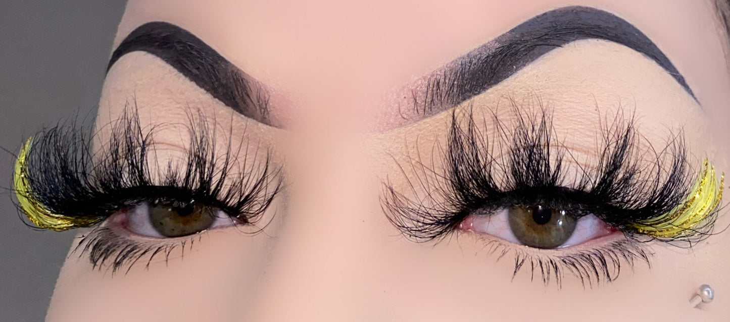 25mm mink lashes with color --- GCA1730