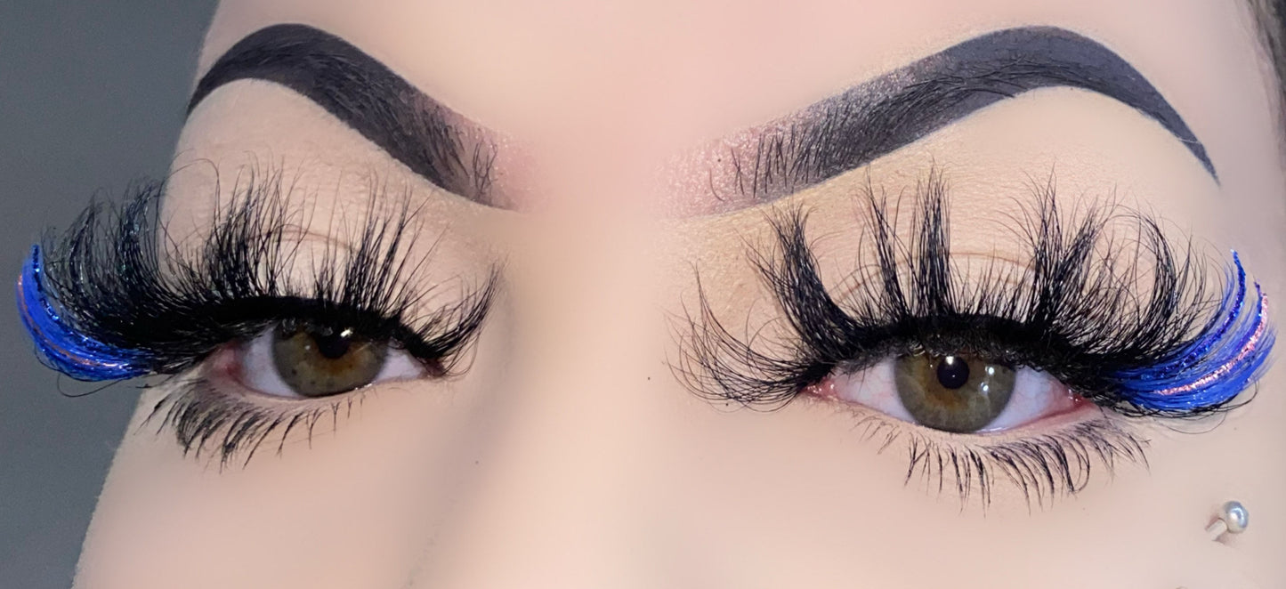 25mm mink lashes with color --- GCA1731