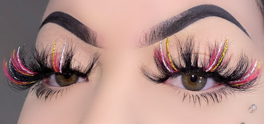25mm mink lashes with color --- GCA1732