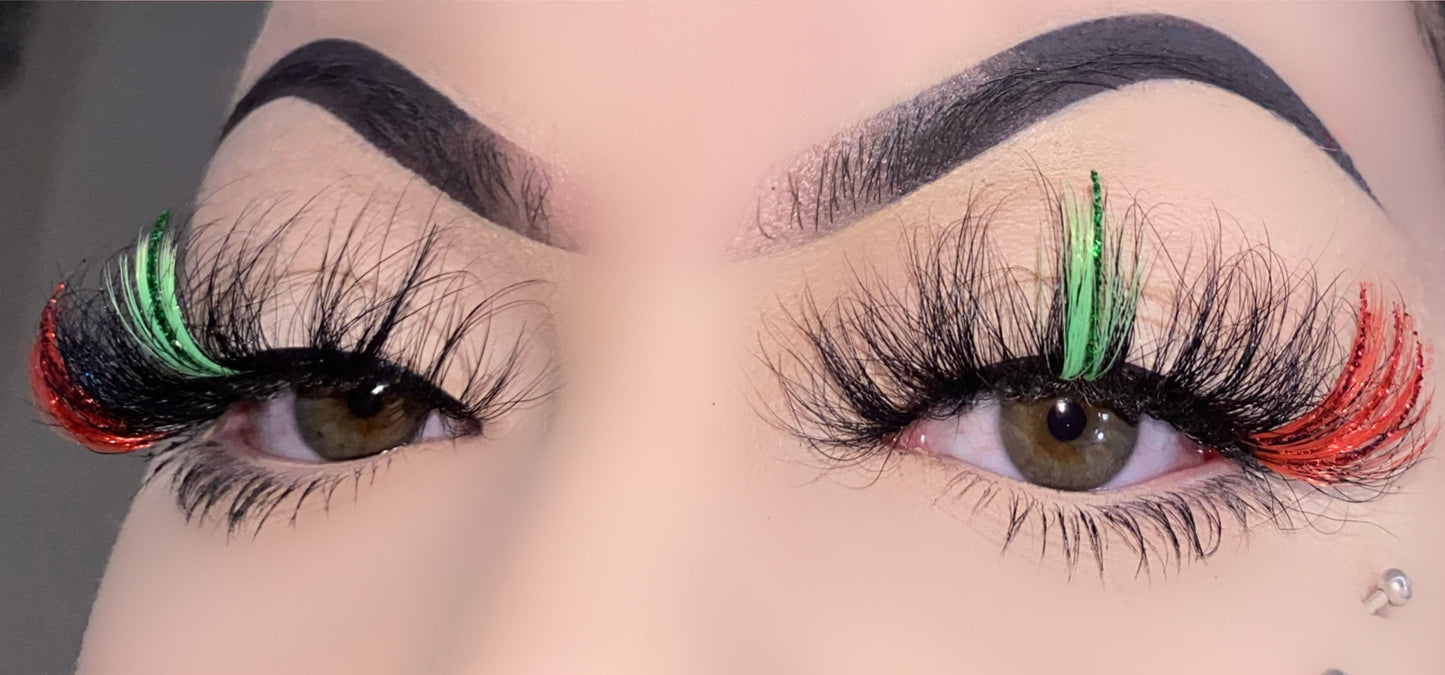 25mm mink lashes with color --- GCA1736