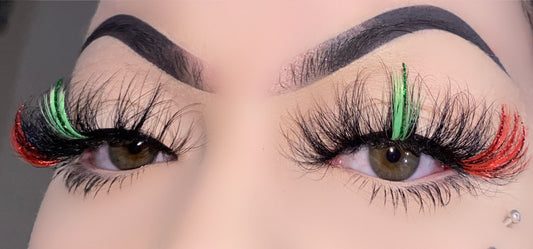 25mm mink lashes with color --- GCA1736
