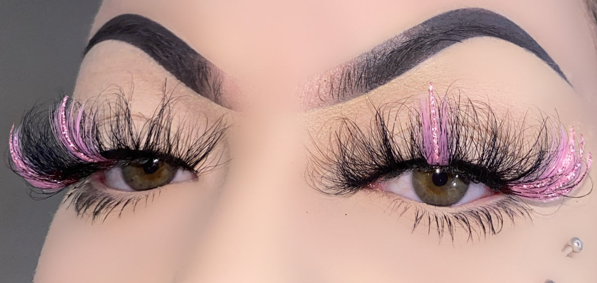 25mm mink lashes with color --- GCA1737