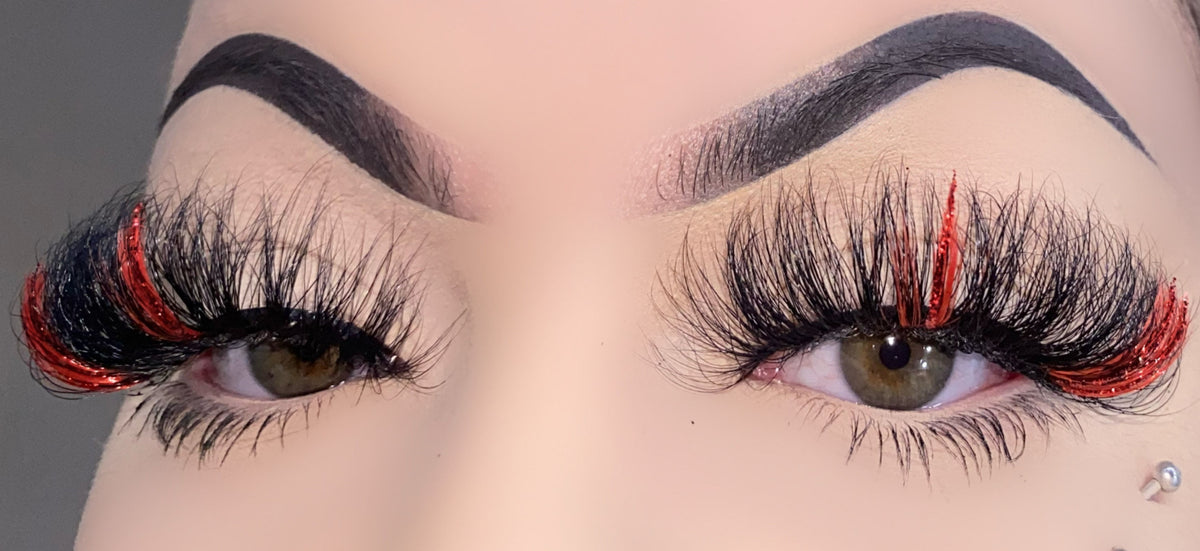 25mm mink lashes with color --- GCA1741
