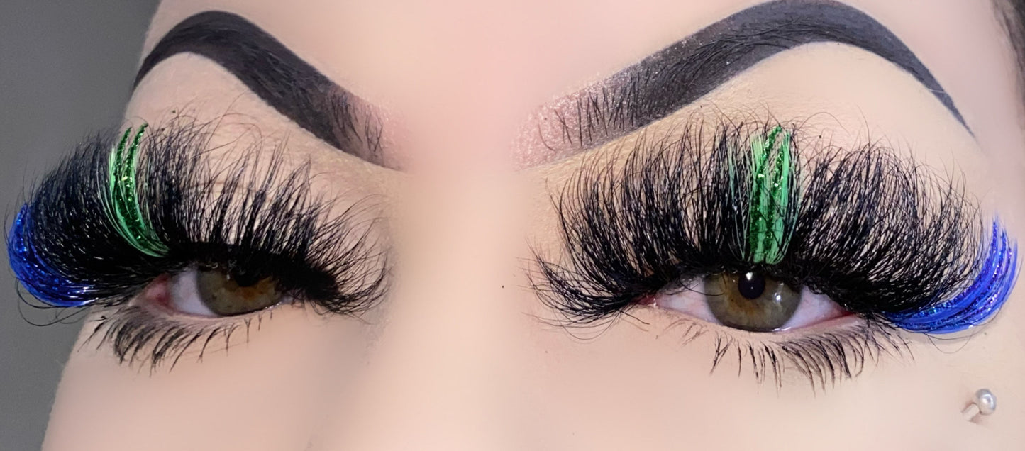 25mm mink lashes with color --- GCA1742
