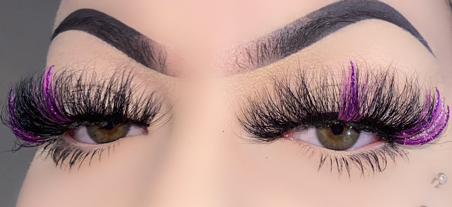 25mm mink lashes with color --- GCA1744