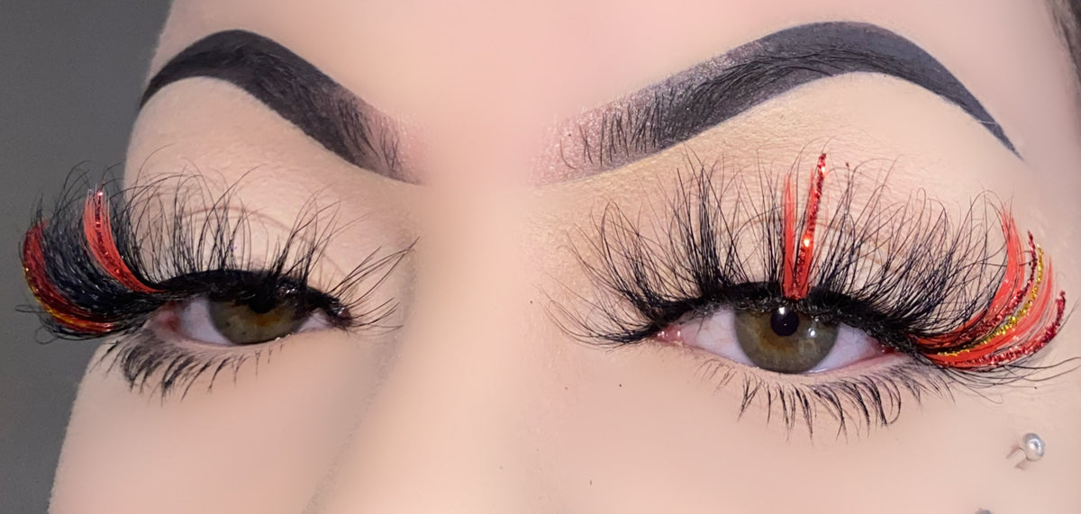 Cils de vison de 25 mm avec couleur