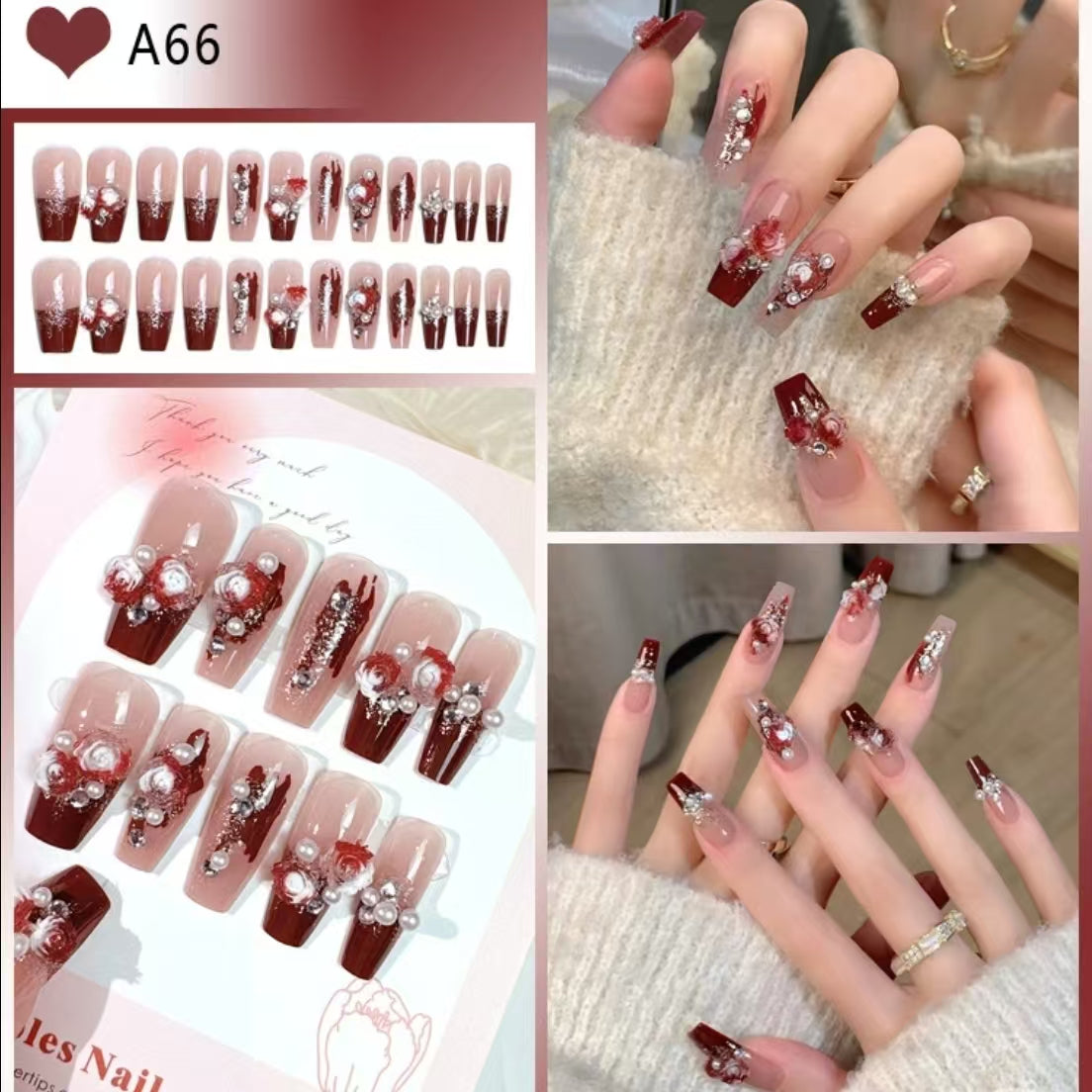 Wearing nail art---Pretty Woman model