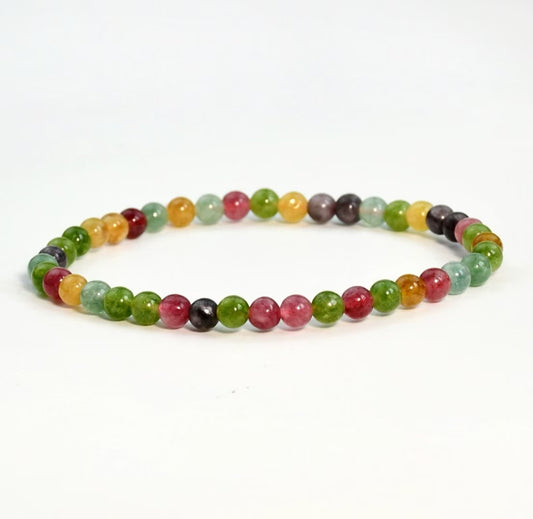 Stacked Rainbow Tourmaline Crystal Strand Single Loop