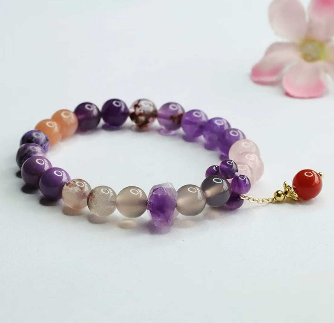 Natural Nine Amethyst Strings