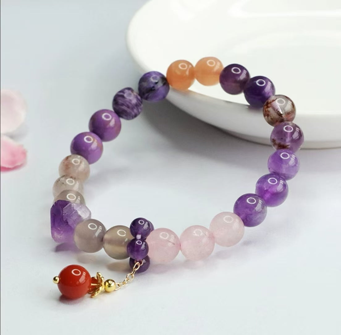Natural Nine Amethyst Strings
